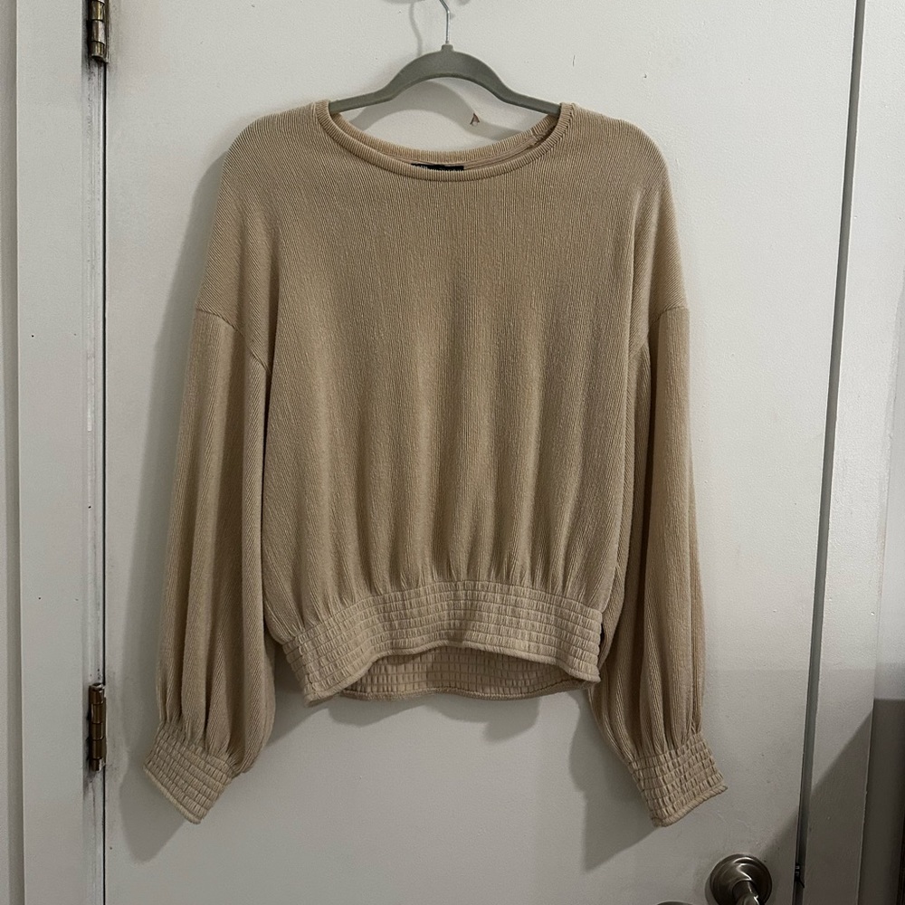 Zara Tan Ribbed Sweater